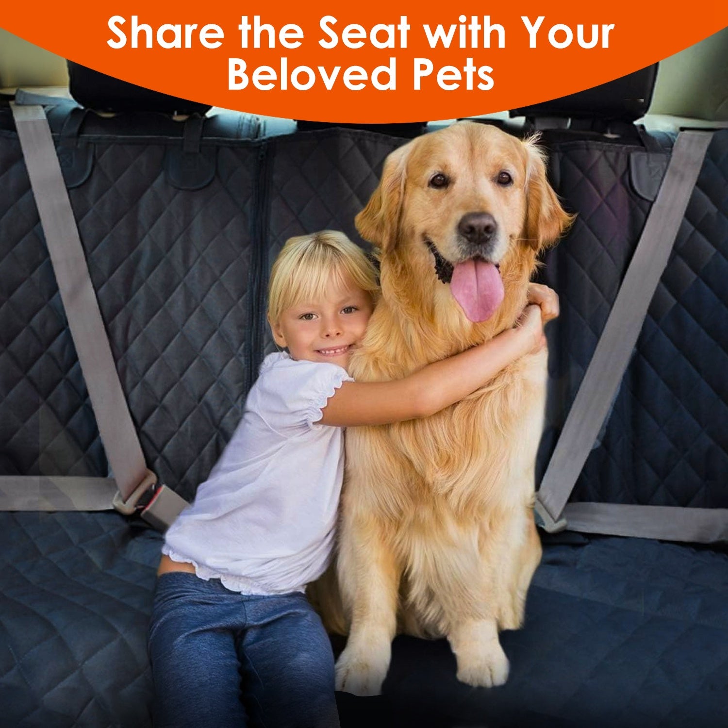 Waterproof Scratchproof Dog Car Seat Cover – Rear Protector Mat with Seat Belt for Car, Truck & SUV ACS23