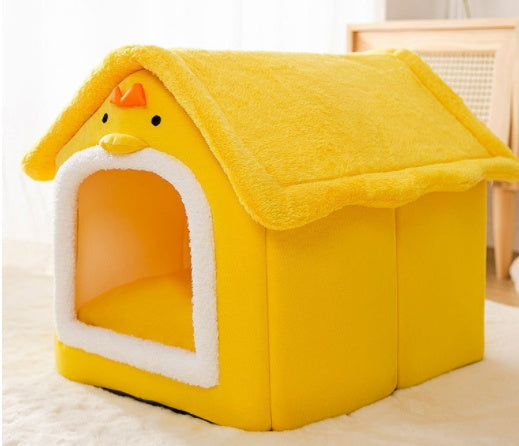 Foldable Dog & Cat Bed – Warm Enclosed Winter Kennel with Removable Nest | Cat Drinking & Feeding – bed5