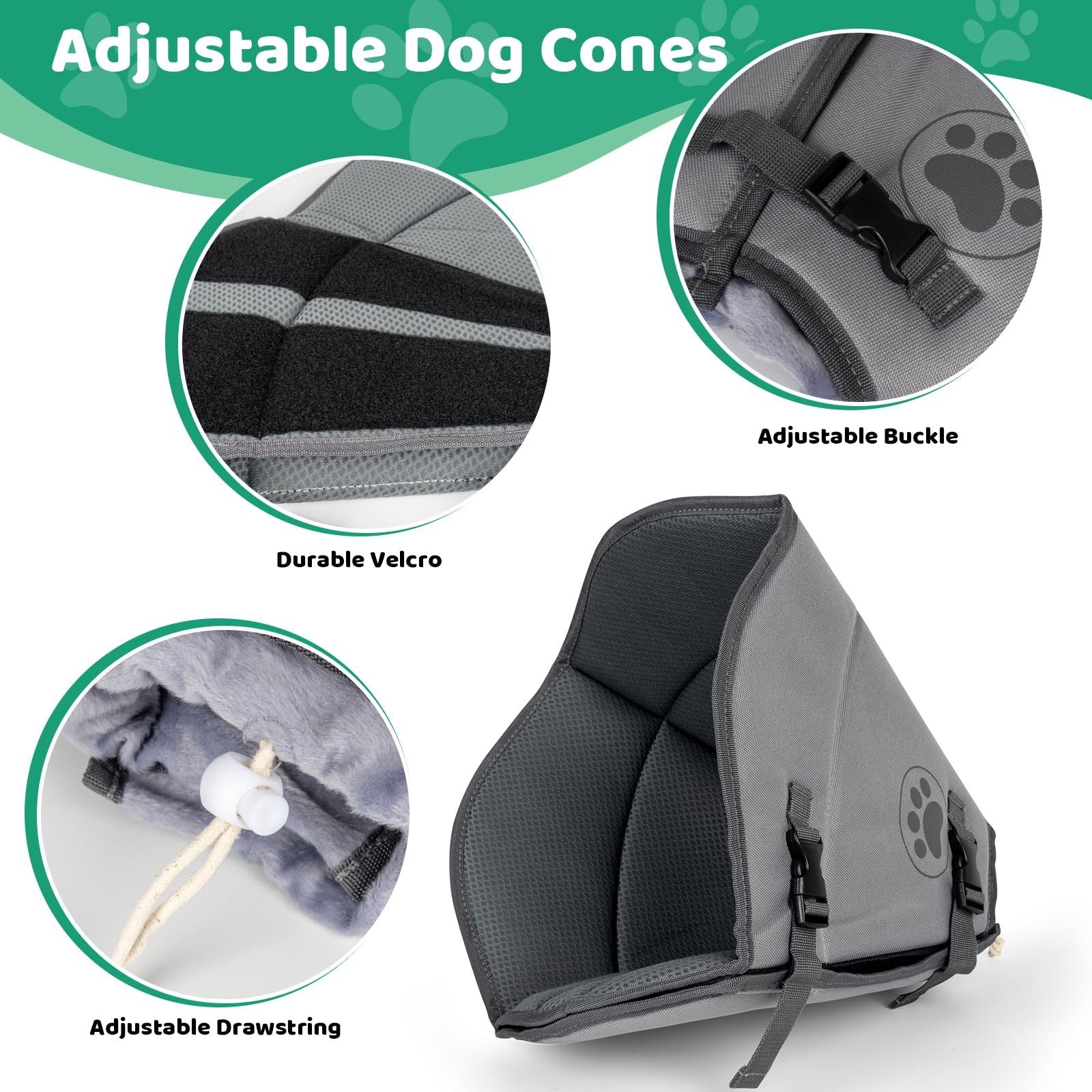 Single-Layer Elizabethan Collar for Pets – Soft Protective Recovery Cone, Size M ACS36