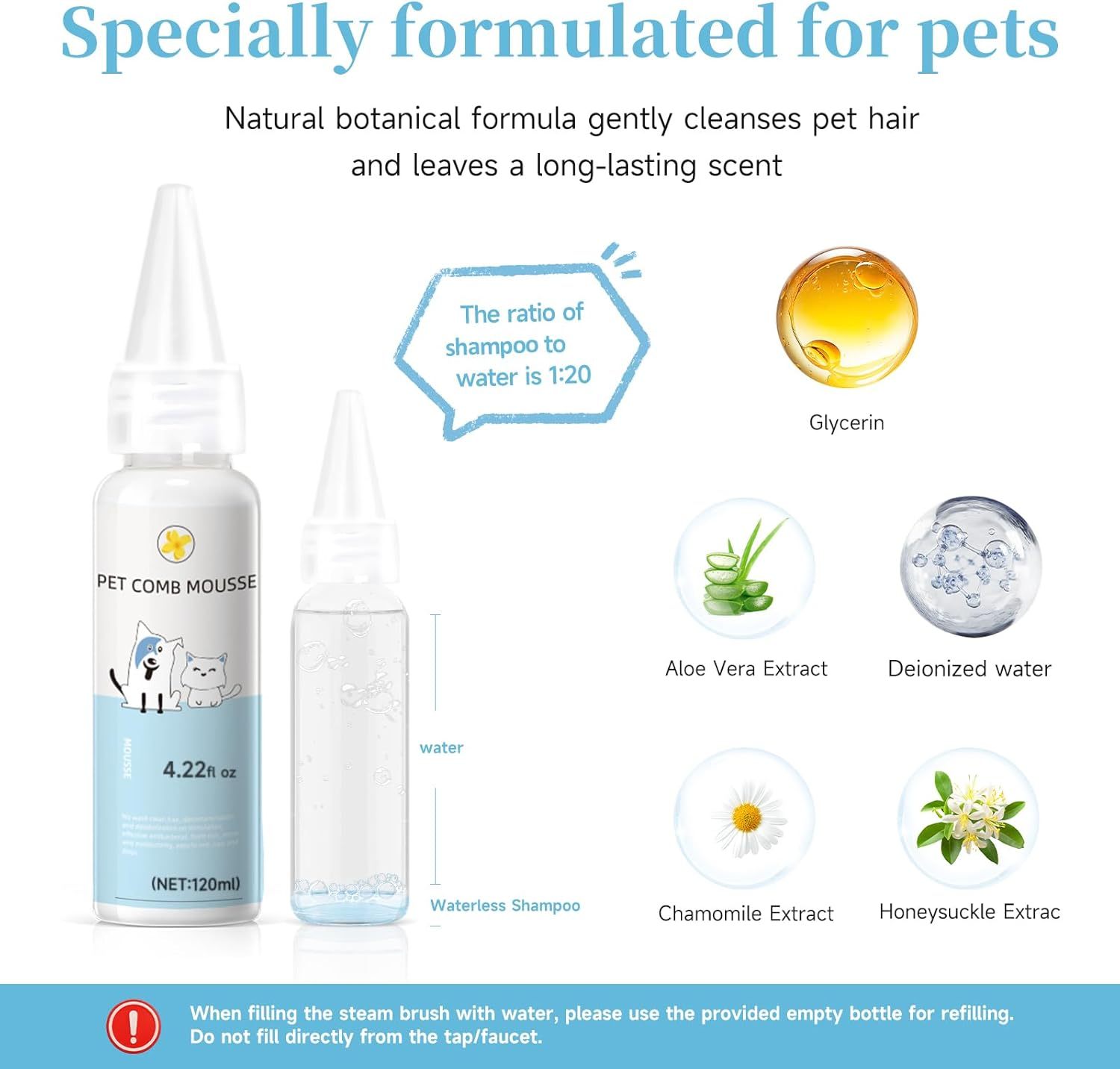 3-in-1 Universal Pet Steam Brush – Spray Hair Removal Comb with Waterless Shampoo & Ear Towel for Cats and Dogs care 31