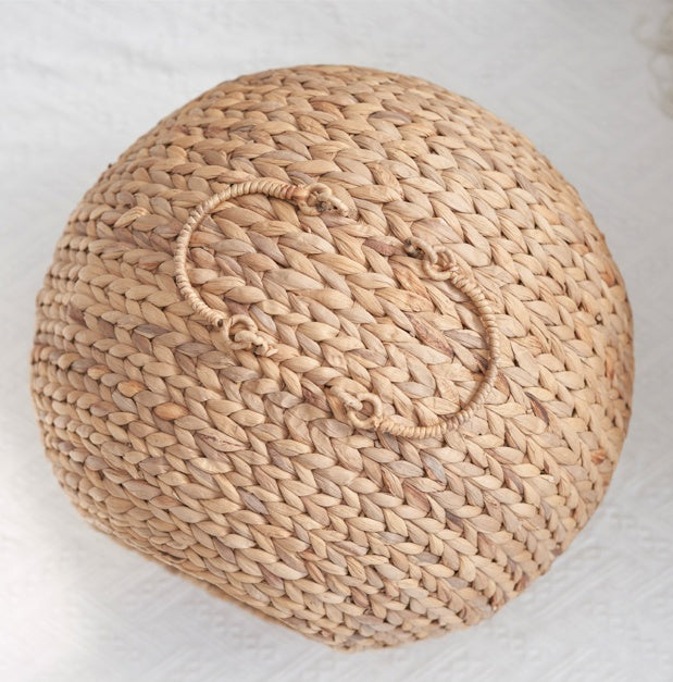 Weaving Rattan Circular Cat Bed – Handcrafted Round Pet Lounger with Soft Cushion for Cozy Indoor Naps | Cat Drinking & Feeding – furn27