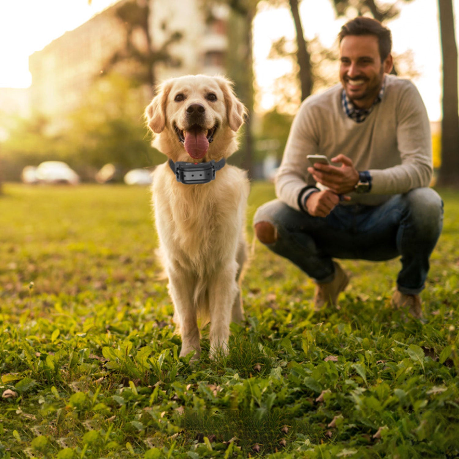 328FT Wireless Electric Dog Fence System – GPS Location Monitor with Rechargeable Beep & Vibration Collar ACS49