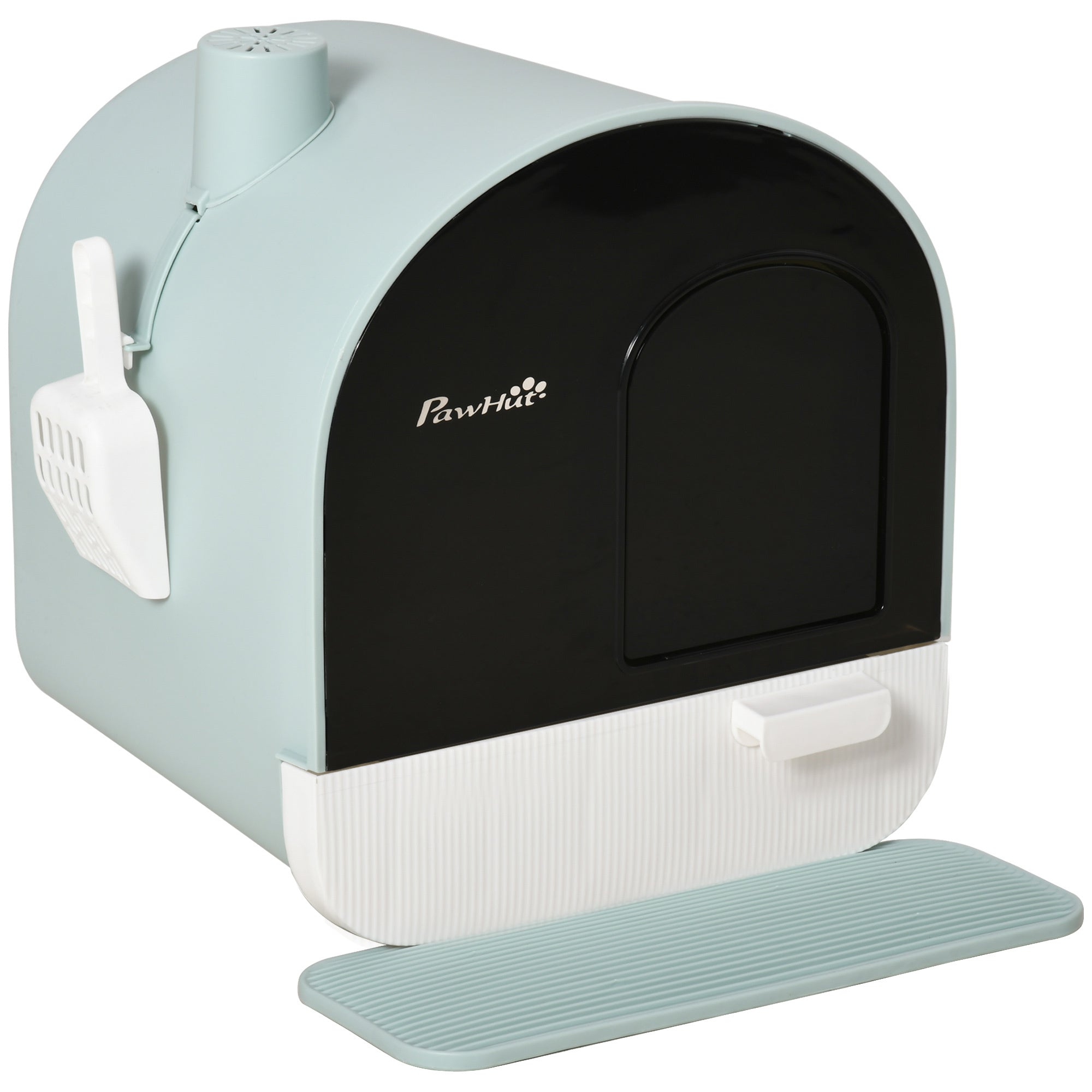 Cat Litter Box With Lid – Enclosed Indoor Cat Toilet With Tray, Scoop & Strainer for Easy Cleaning | Cat Drinking & Feeding – furn3