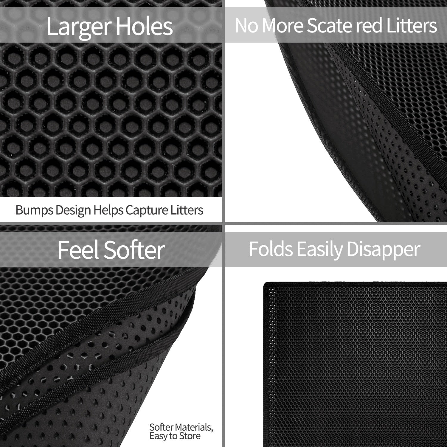 Waterproof Honeycomb Cat Litter Mat – Double Layer & Non-Slip