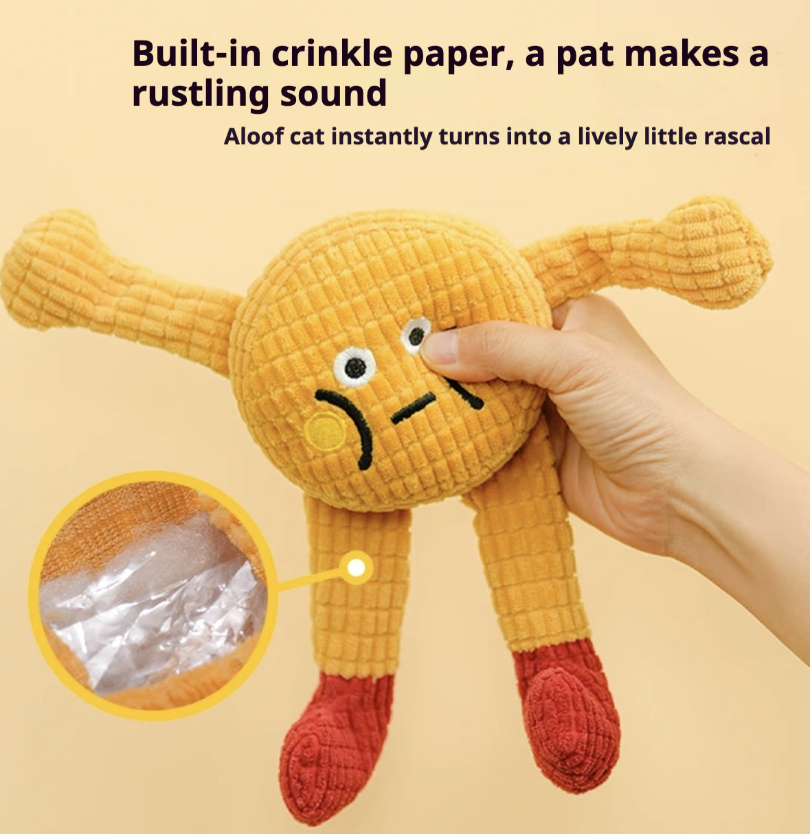 Adorable Squeaky Catnip Toys – Durable Chew Toys for Cats & Dogs, Great for Solo Play, Teeth Cleaning & Grinding