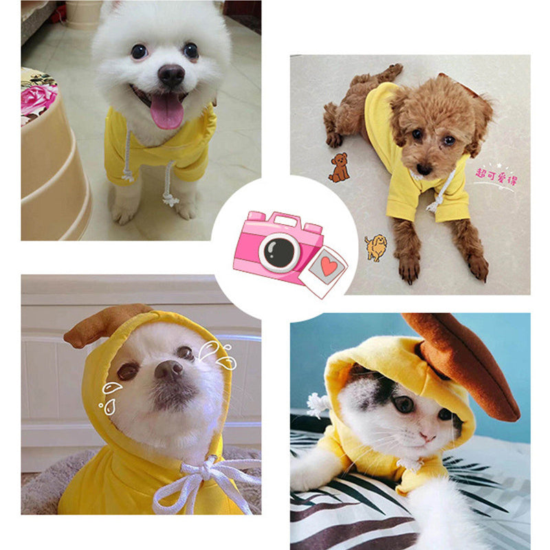 Cute Fruit Dog Hoodie – Winter Warm Fleece Outfit for Small Dogs & Cats, Frenchie & Chihuahua Coat CLS