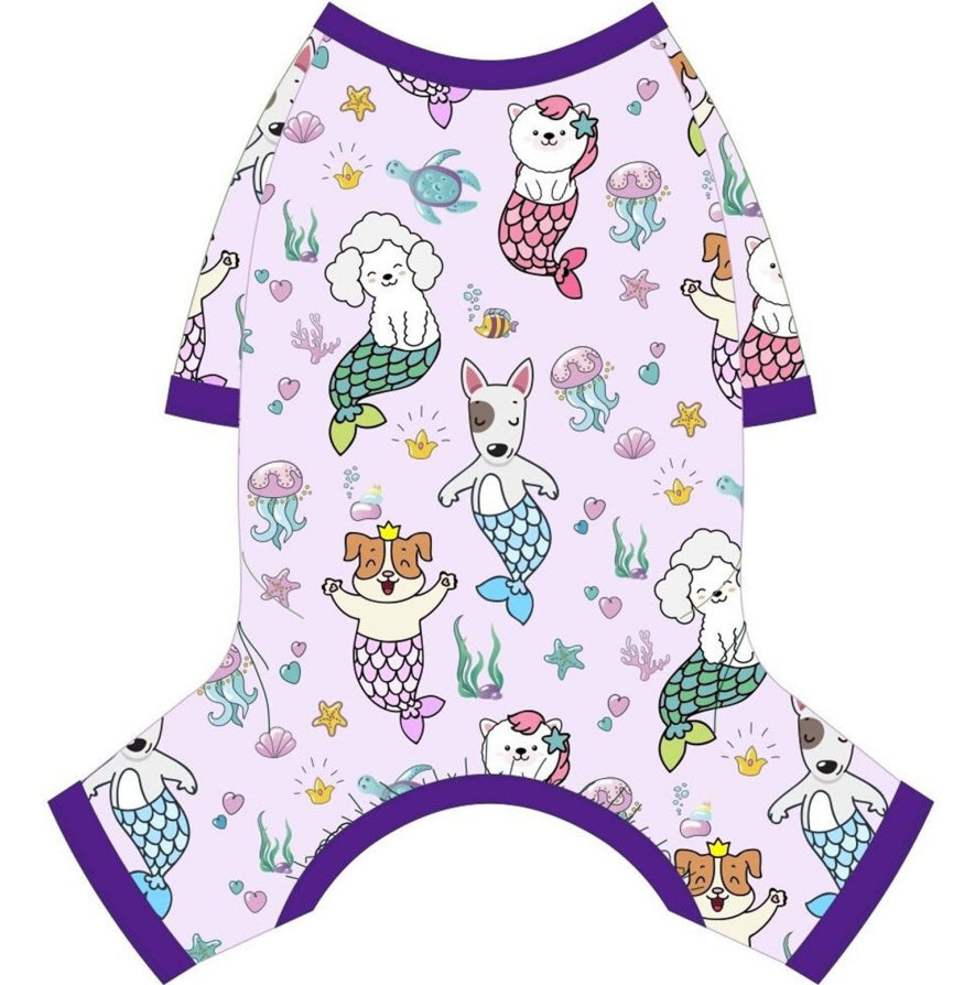 Mermaid Dog Pajamas – Soft & Stretchy Onesies for Small Dogs and Cats, Spring/Summer Pet Jammies
