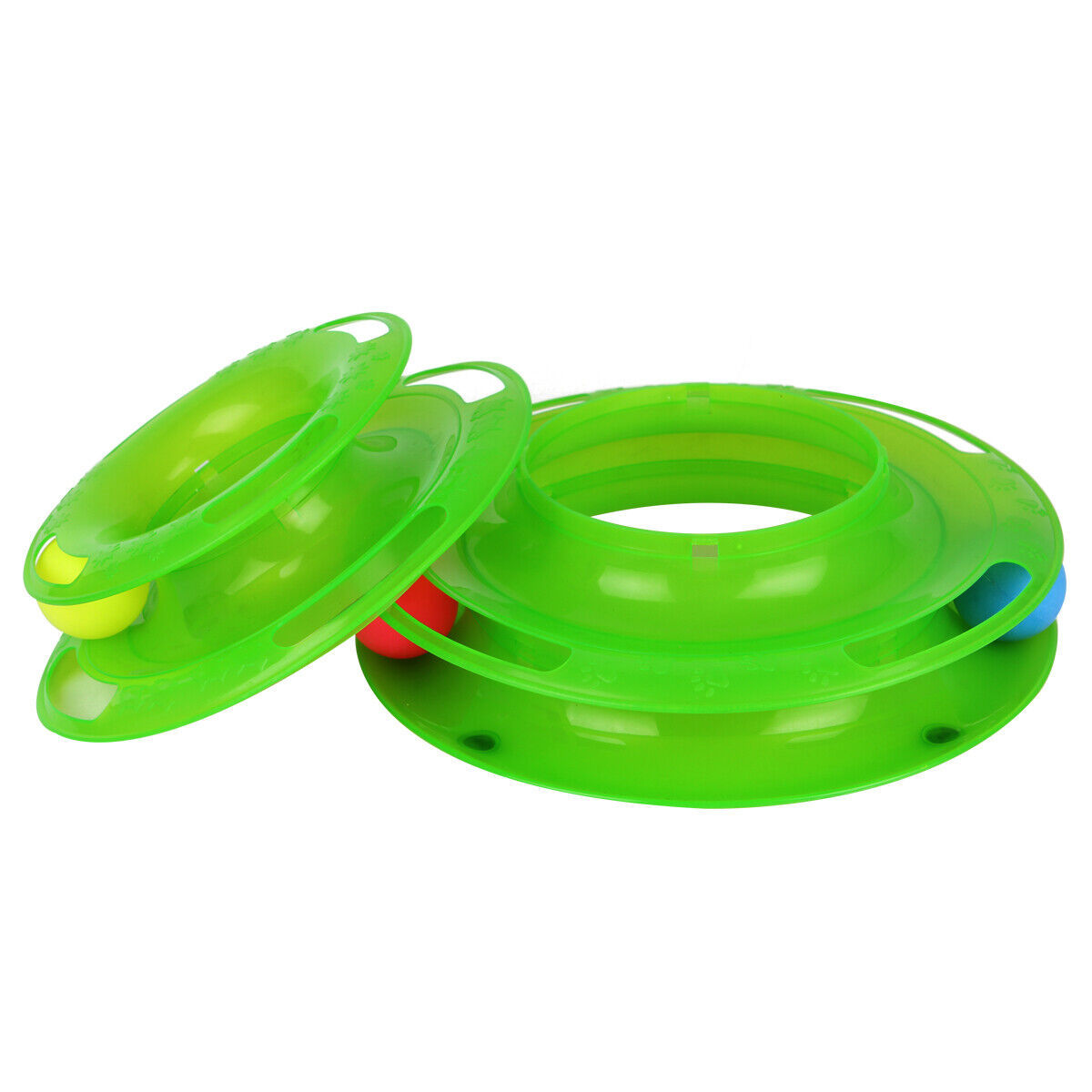 Interactive Cat Tower Toy – 3-Level Spinning Ball Amusement Track