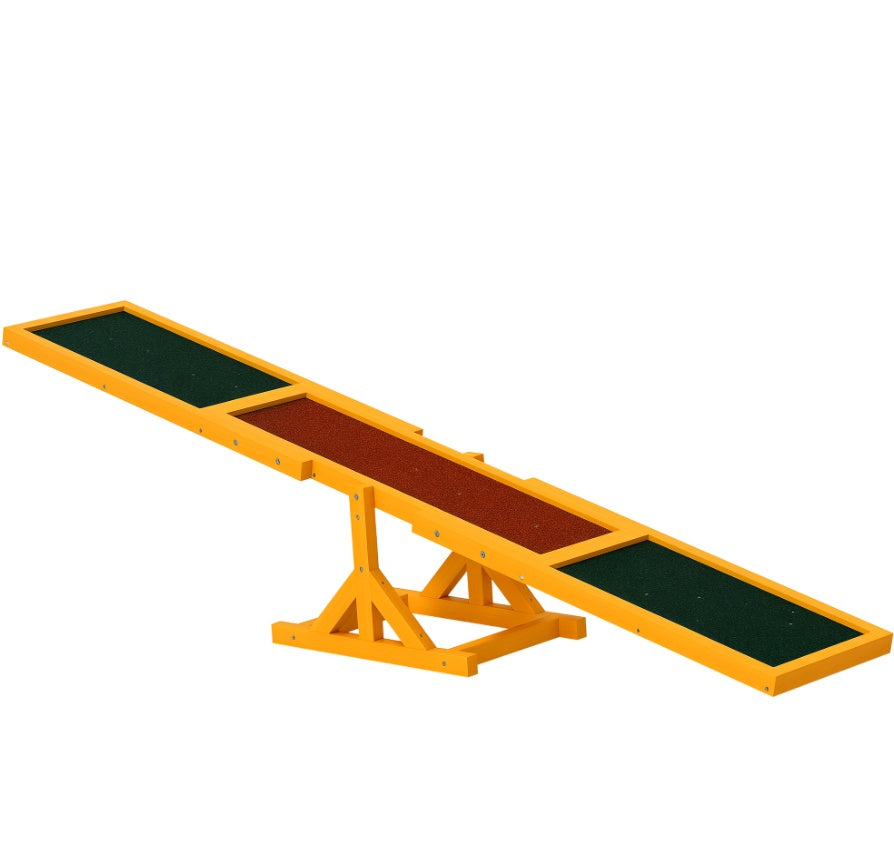 Wooden Dog Agility Seesaw – 71" Weather-Resistant Training & Exercise Equipment for Outdoor Use (Natural Finish)
