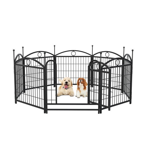 Dog Playpen Indoor 24 Inch – 8-Panel Metal Exercise Pen for Puppies and Small Dogs | Cat Drinking & Feeding – furn26