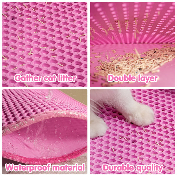 Double-Layer Rice Shaped Cat Litter Pad – Waterproof & Easy to Clean | Cat Drinking & Feeding – bed93