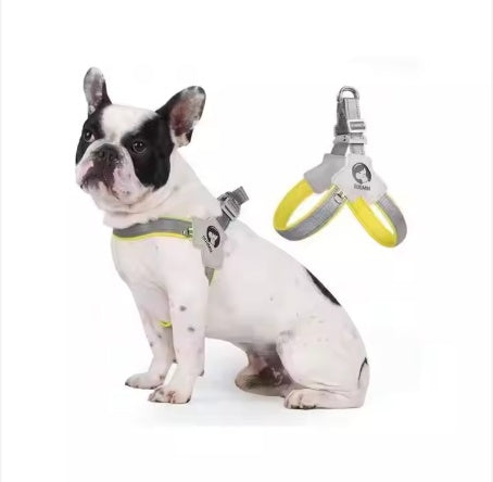 Adjustable Reflective Pet Harness with Leash Set – Comfortable Leather Control Harness for Dogs & Cats ACS13