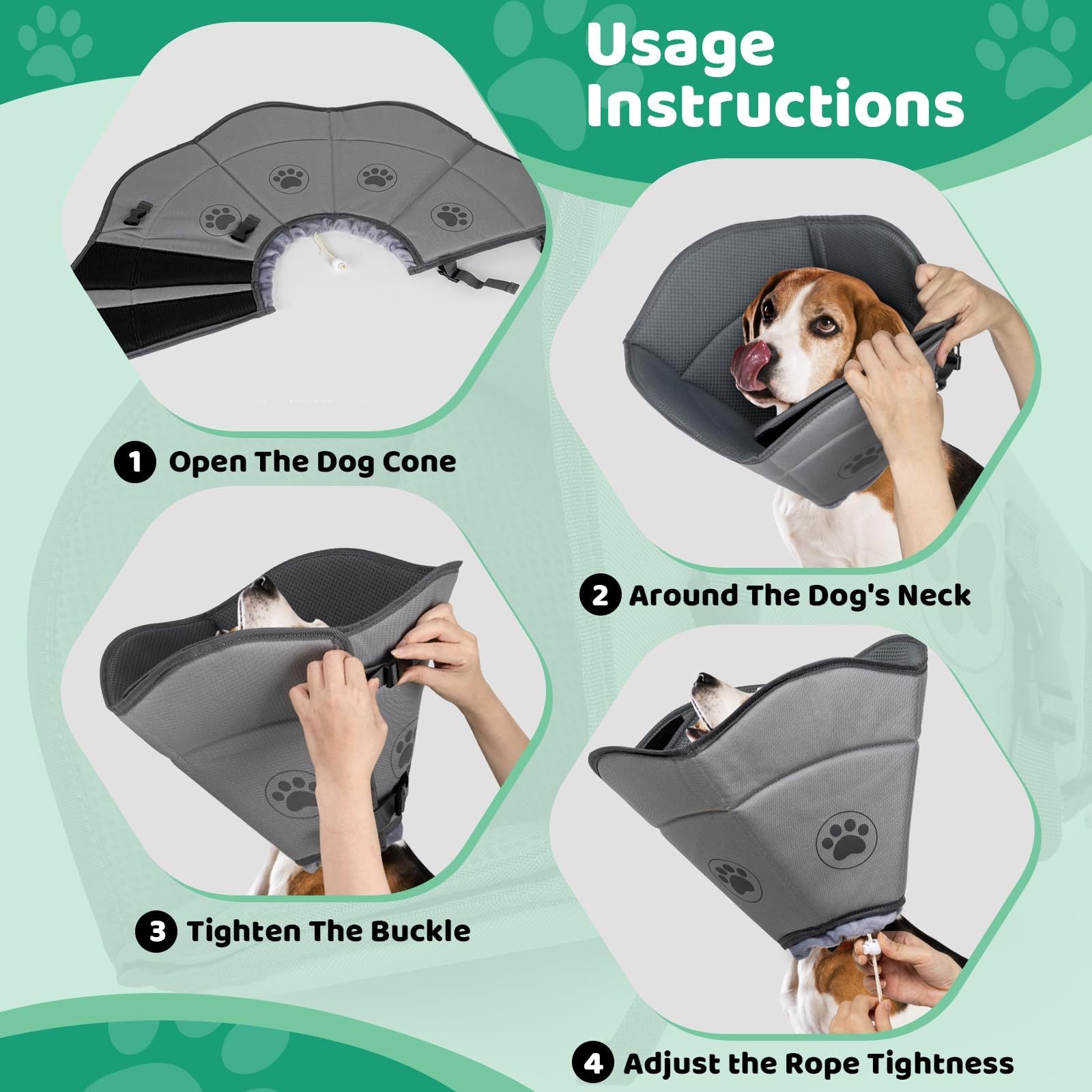 Single-Layer Elizabethan Collar for Pets – Soft Protective Recovery Cone, Size M ACS36