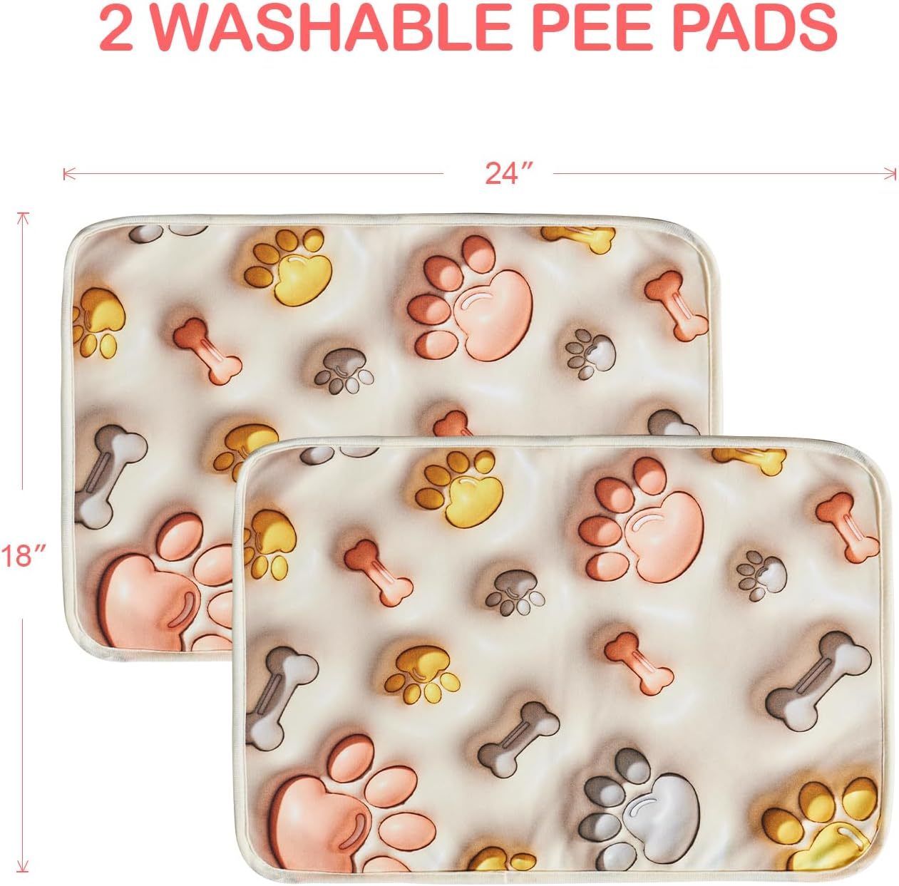 Qeils Reusable Puppy Pads – Washable, Leakproof & Non-Slip Dog Training Mats (2 Pcs) | Cat Drinking & Feeding – bed35