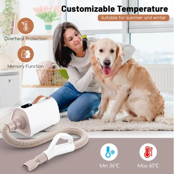 Pet Hair Blower with Negative Ion Function – Adjustable Temperature Dryer for Dogs and Cats care 25
