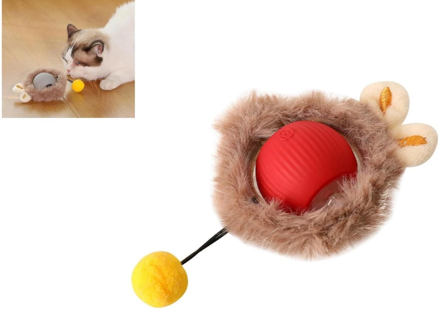 Smart Moving Cat Ball Toy – Auto-Rotating with String for Cats & Dogs