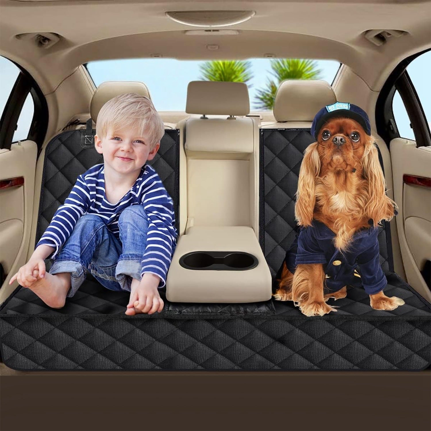 Waterproof Scratchproof Dog Car Seat Cover – Rear Protector Mat with Seat Belt for Car, Truck & SUV ACS23