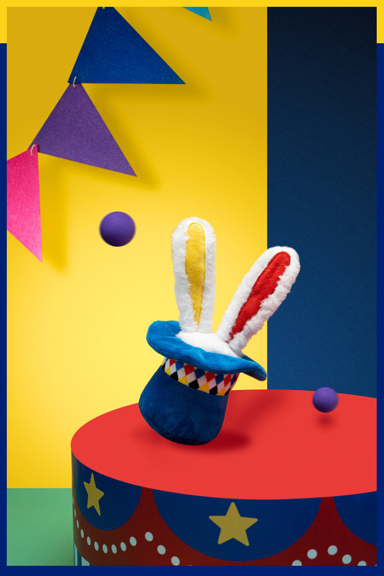 Interactive Plush Dog Toy Bundle – 2-Pack Clown Wobble Hammer & Bunny Squeeze Hat for Fun & Chew Play