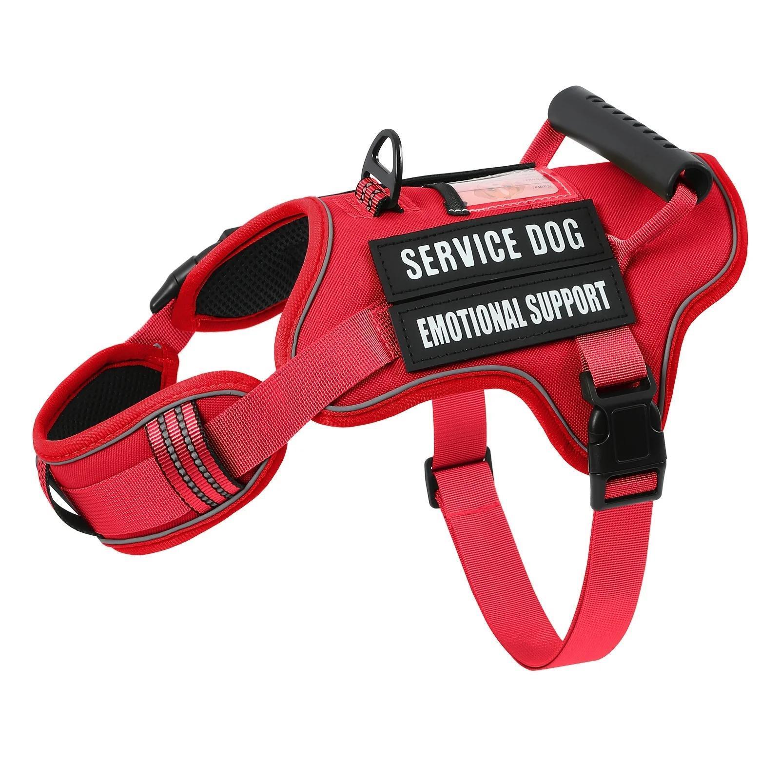 Tactical Service Dog Vest Harness – Anti-Pull, Adjustable & Reflective Pet Gear with Control Handle for Easy Walking, Training & Drinking & Feeding Areas COL 27