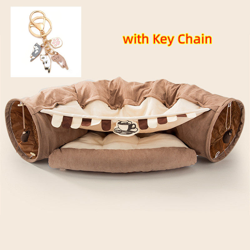 Collapsible Cat Tunnel – Durable & Washable Interactive Pet Toy | Cat Drinking & Feeding – bed8