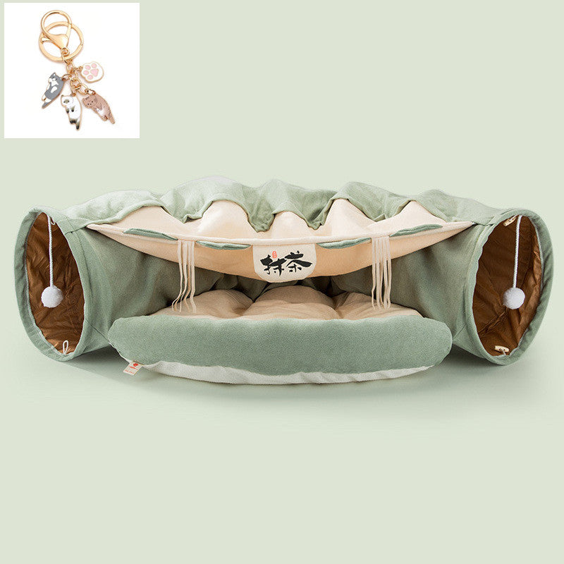 Collapsible Cat Tunnel – Durable & Washable Interactive Pet Toy | Cat Drinking & Feeding – bed8