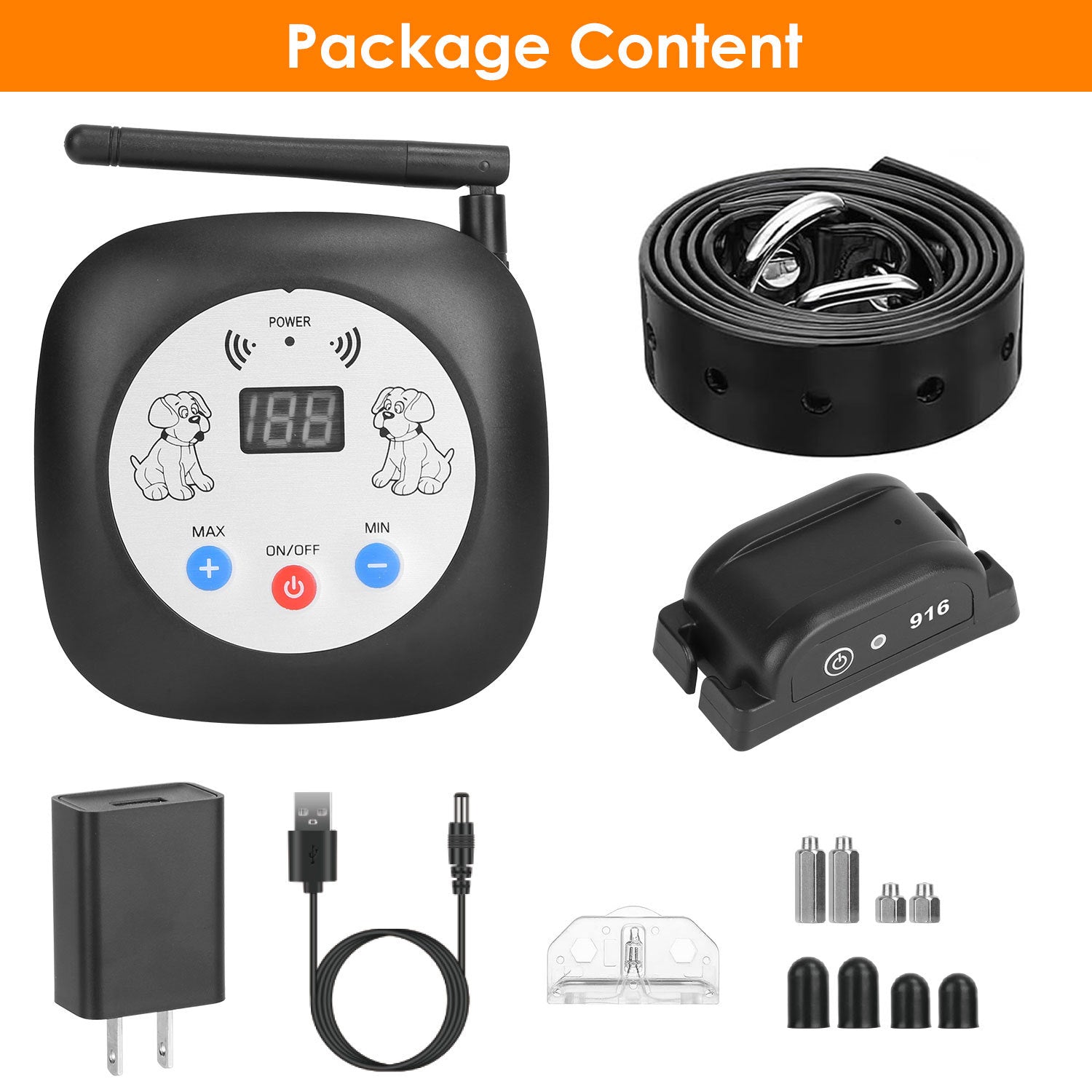 328FT Wireless Electric Dog Fence System – GPS Location Monitor with Rechargeable Beep & Vibration Collar ACS49