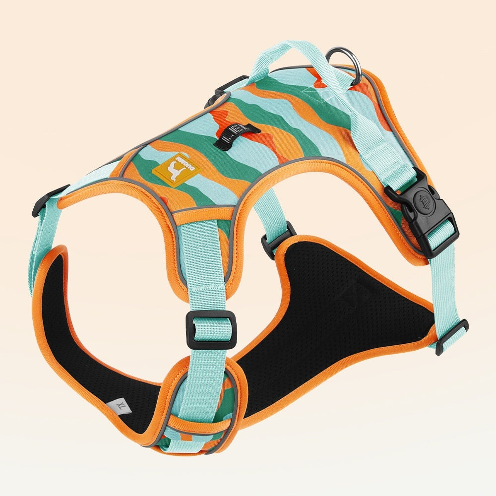 Reflective Dog Chest & Back Harness with Hand-Held Leash – Secure Commuter Walking Strap COL5