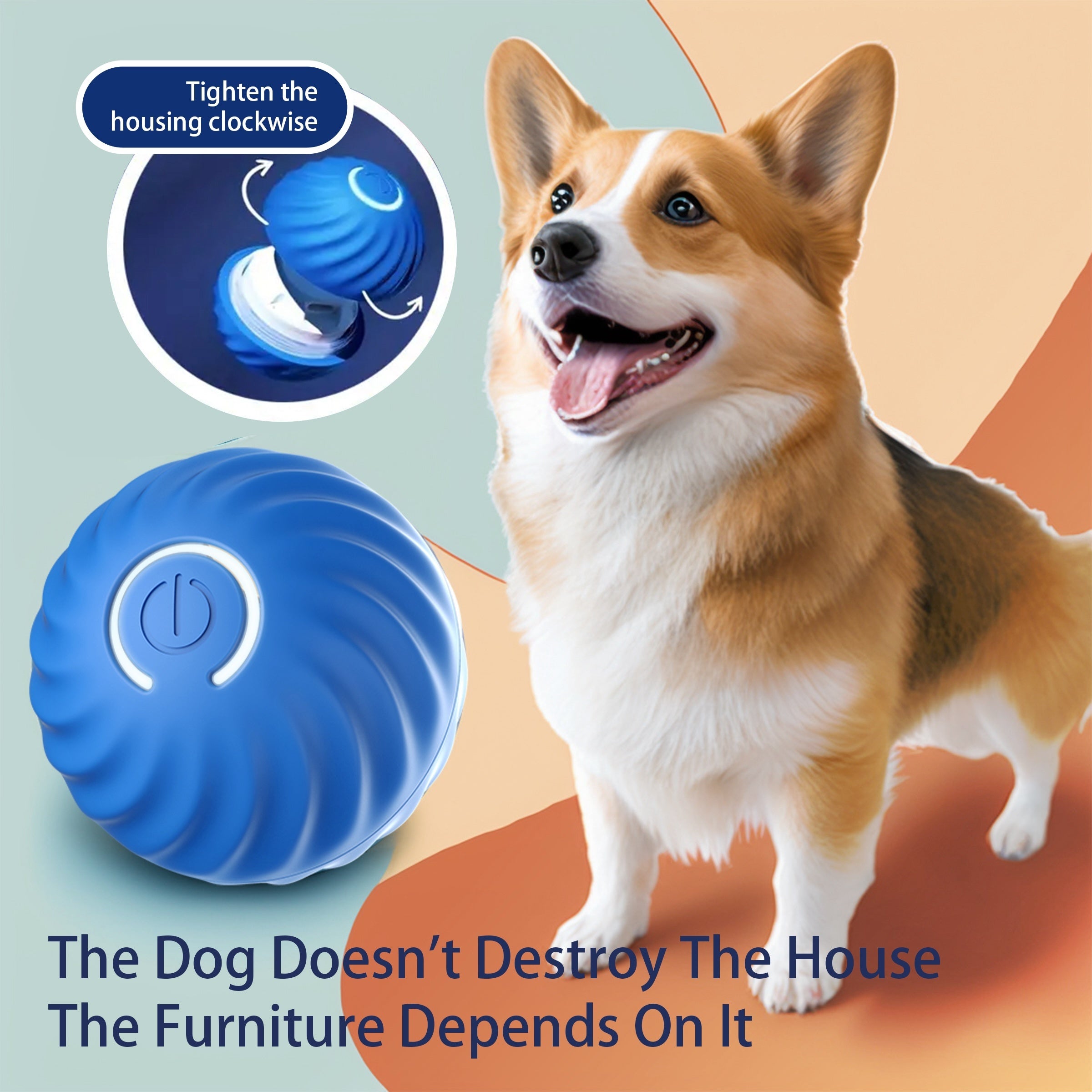 Interactive Bouncing Ball Dog Toy – Smart, USB Rechargeable & Silent