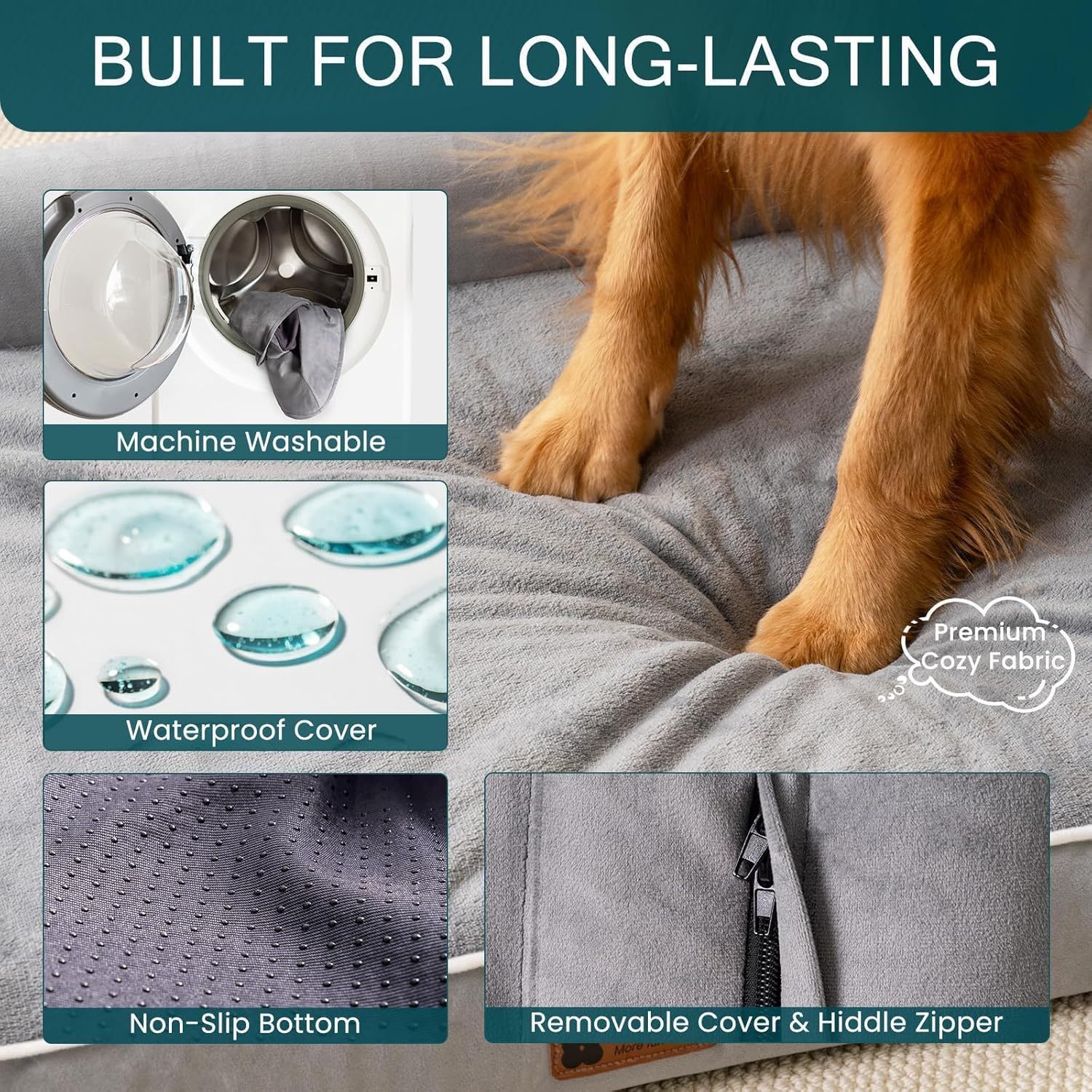 Orthopedic Dog Bed – XL Egg Crate Foam Mattress for Large Dogs with Washable Cover | Cat Drinking & Feeding – bed37