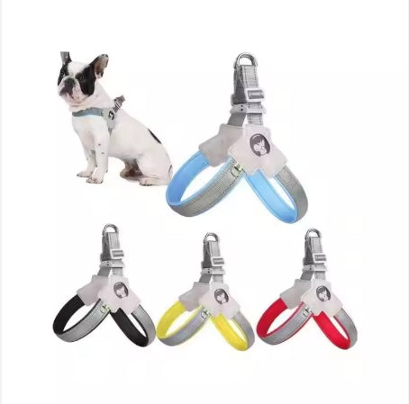 Adjustable Reflective Pet Harness with Leash Set – Comfortable Leather Control Harness for Dogs & Cats ACS13