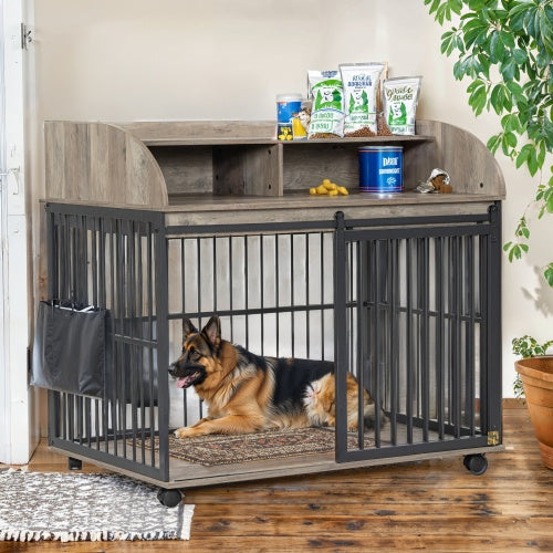 The Wooden Kennel – Spacious Outdoor Dog House Suitable for Large and Medium-Sized Breeds | Cat Drinking & Feeding – furn32