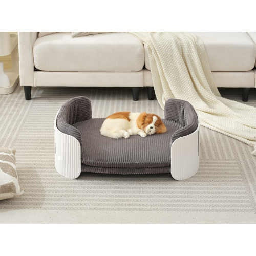 Scandinavian Style Cat Couch Bed – Elevated Indoor Pet Sofa with Removable Mattress Cover for Cats, Puppies & Small Pets | Cat Drinking & Feeding – furn10