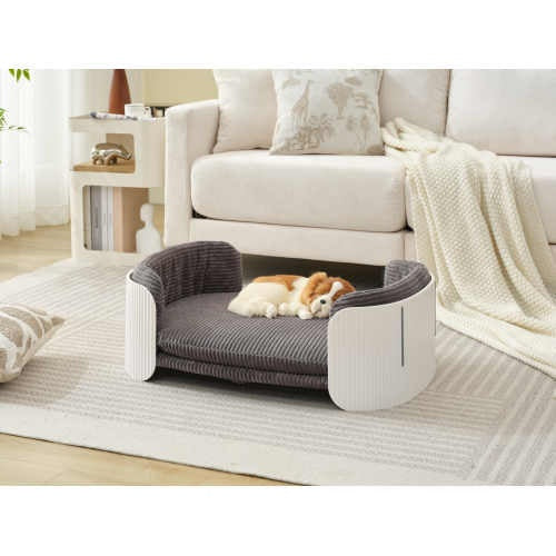 Scandinavian Style Cat Couch Bed – Elevated Indoor Pet Sofa with Removable Mattress Cover for Cats, Puppies & Small Pets | Cat Drinking & Feeding – furn10