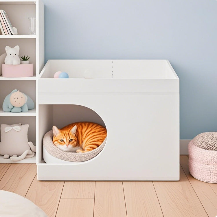 Multifunctional Cat Station – Cozy Cat House for Small & Medium Cats, Ideal for Living & Bedrooms | Cat Drinking & Feeding – bed90
