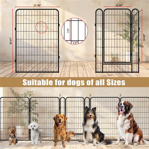 16-Piece Heavy-Duty Metal Pet Playpen Fence – Outdoor & Indoor Exercise Panels for Dogs & Cats ACS24
