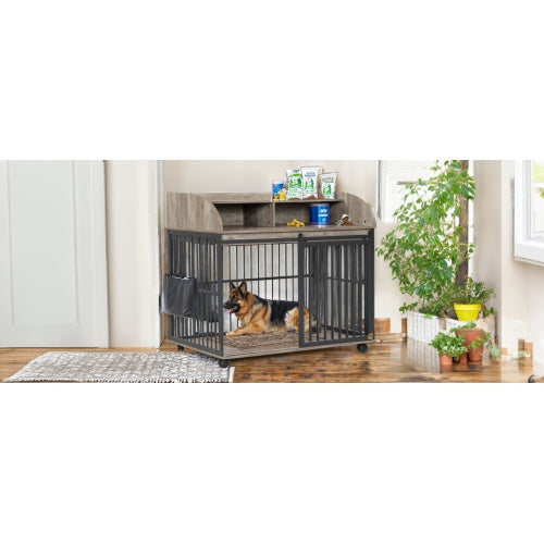 The Wooden Kennel – Spacious Outdoor Dog House Suitable for Large and Medium-Sized Breeds | Cat Drinking & Feeding – furn32
