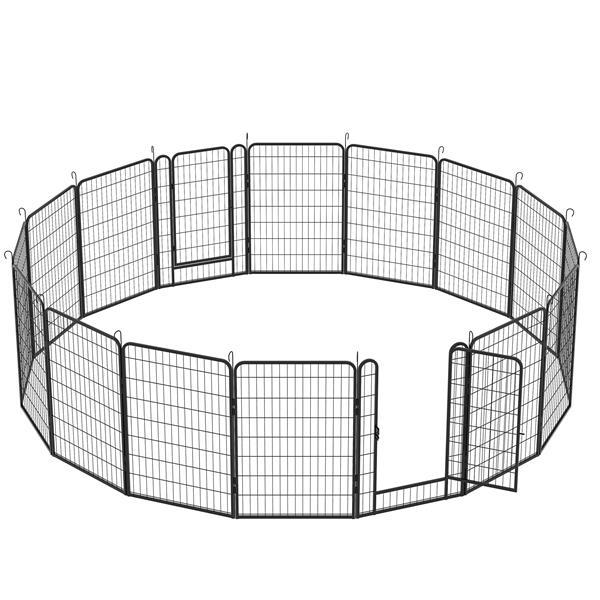 16-Piece Heavy-Duty Metal Pet Playpen Fence – Outdoor & Indoor Exercise Panels for Dogs & Cats ACS24