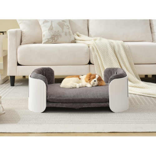 Scandinavian Style Cat Couch Bed – Elevated Indoor Pet Sofa with Removable Mattress Cover for Cats, Puppies & Small Pets | Cat Drinking & Feeding – furn10