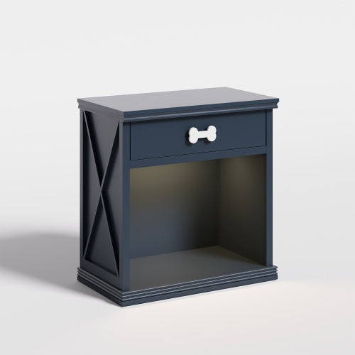 Vintage Small Locker With LED Lights And Pet Bed – Retro-Style Nightstand Cabinet with Cozy Cat Sleeping Space | Cat Drinking & Feeding – furn6