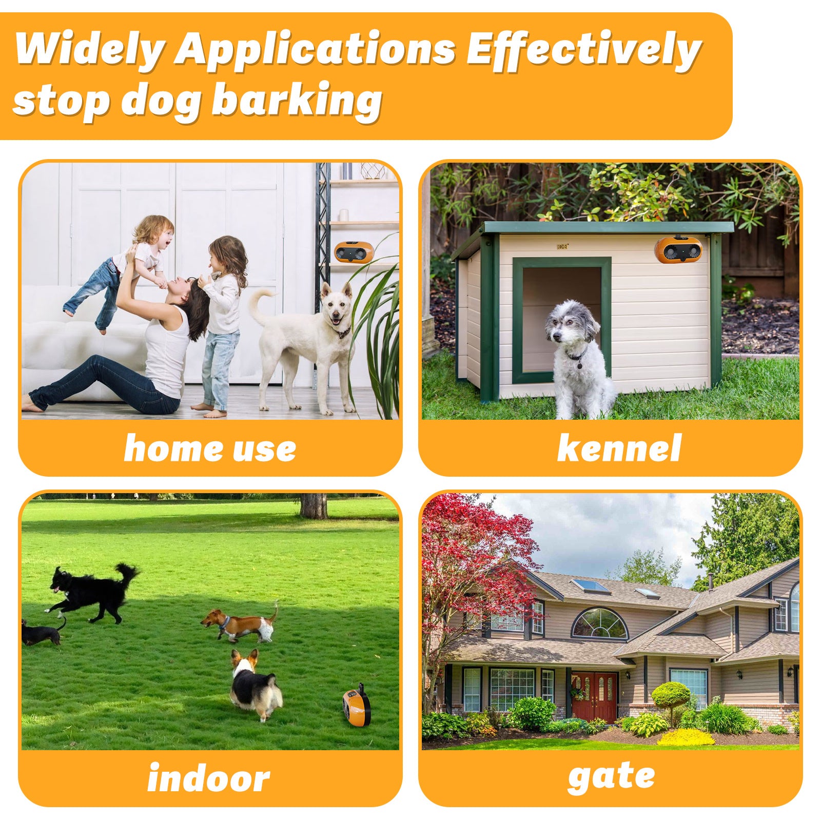 Ultrasonic Anti-Barking Device – 3-Mode Dog Bark Deterrent with 50ft Range for Indoor & Outdoor Use ACS38