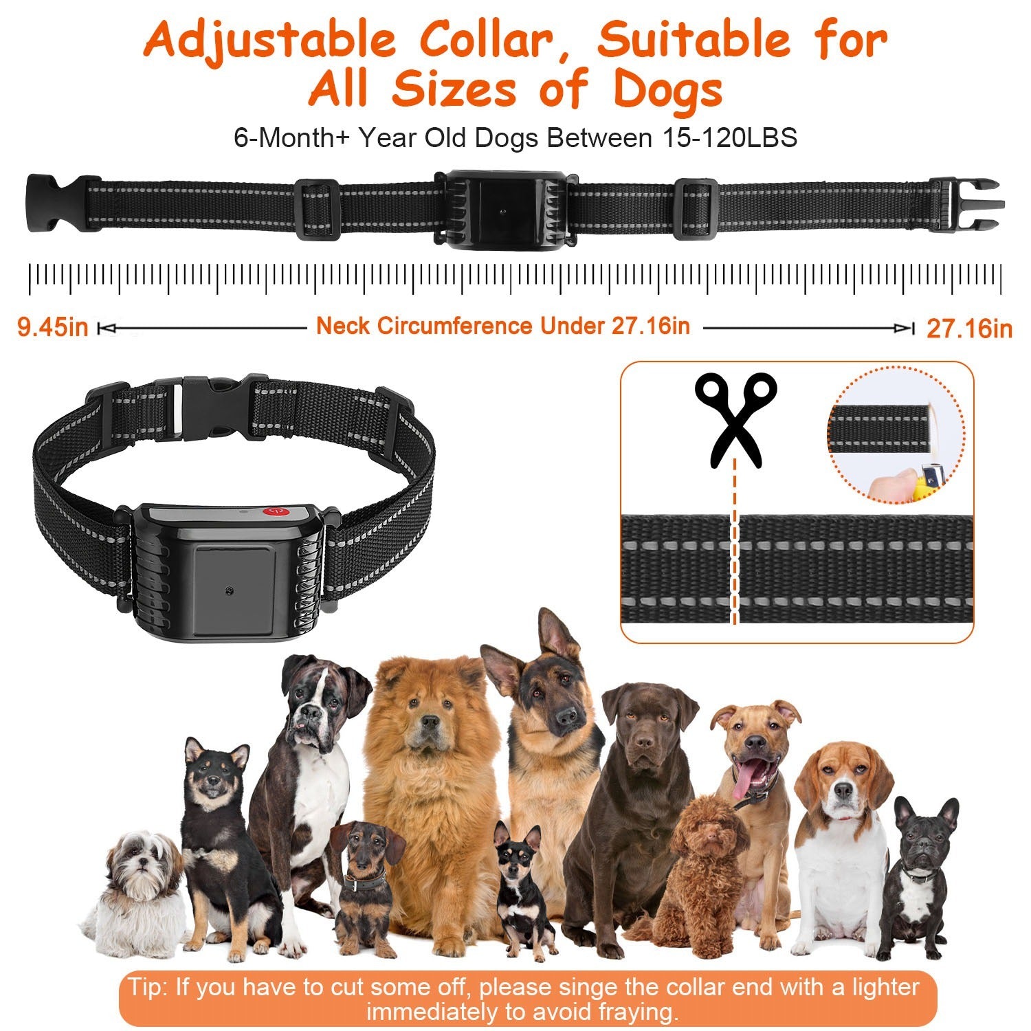 990FT Wireless Dog Fence & Training Collar – IPX6 Waterproof, 4-Channel System with Beep, Vibration & Shock (0–9 Levels) ACS53