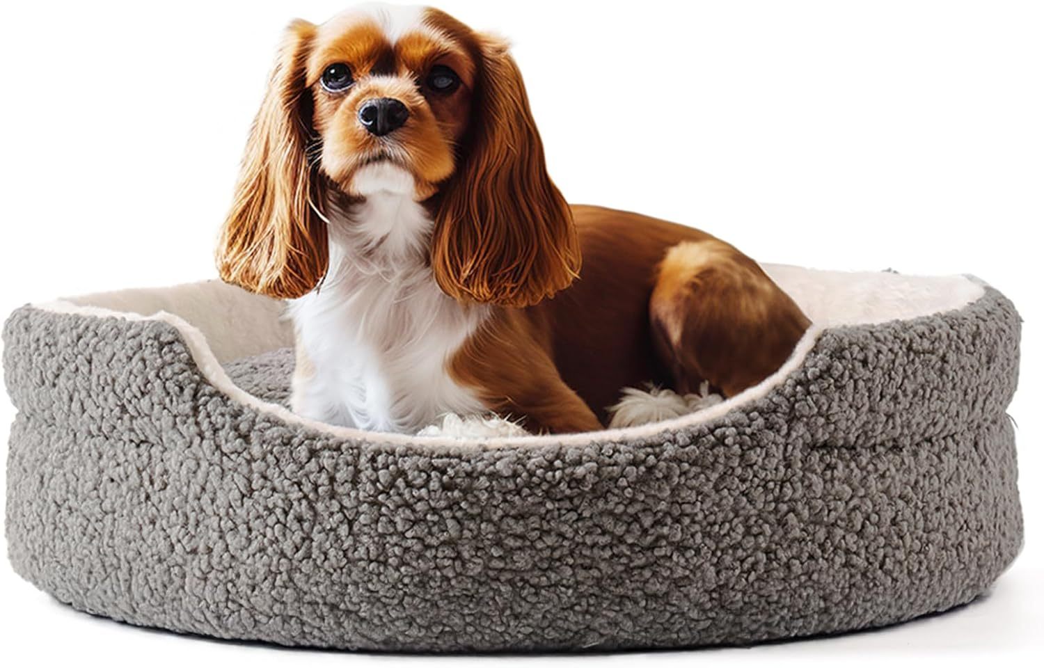 Washable Pet Bed – 23x23x7" Orthopedic Round Bed for Small Dogs & Cats with Non-Slip Bottom | Cat Drinking & Feeding – bed54