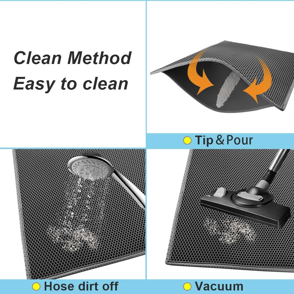 Waterproof Honeycomb Cat Litter Mat – Double Layer & Non-Slip
