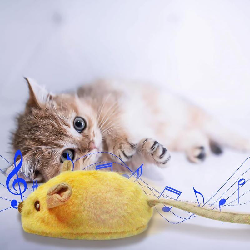 Interactive LED Cat Mouse Toy – USB Rechargeable, Motion-Activated with Catnip & Feather Tail