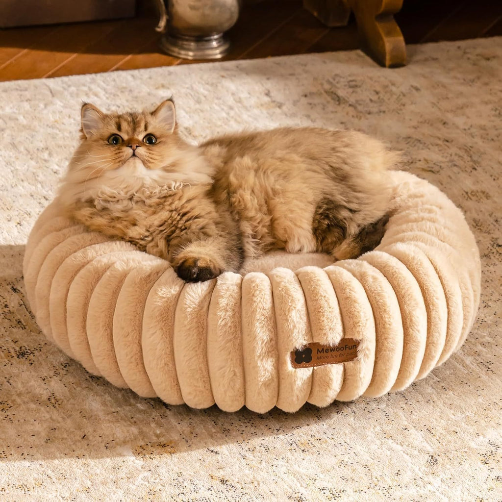 Donut Cat Bed – Washable Fluffy Calming Bed for Cats & Small Dogs | Cat Drinking & Feeding – bed32