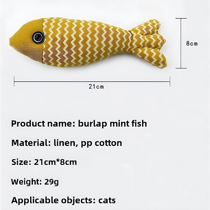 Pet Mint Fish Toy for Cats – Soft Catnip Plush Fish (Color Sent Randomly), Fun Toy for Cats of All Ages