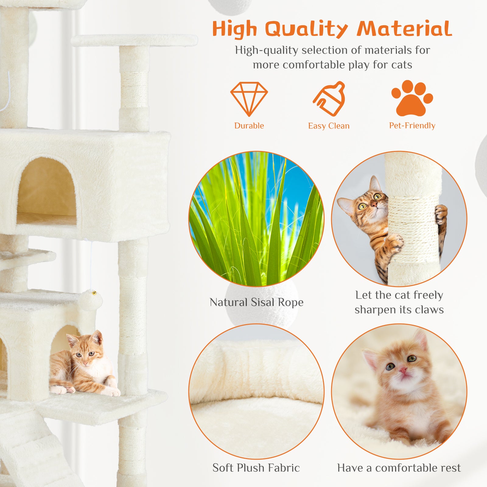 Multi Functional Cat Treehouse – All-in-One Cat Climbing Frame with Scratching Posts & Rest Platforms | Cat Drinking & Feeding – furn5