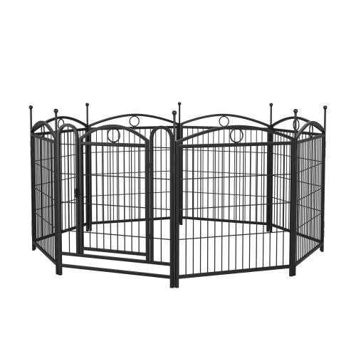 32-Inch 8-Panel Metal Dog Fence – Heavy-Duty Outdoor Pet Playpen Enclosure ACS8