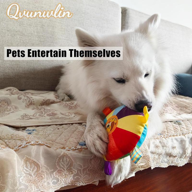 Plush Flying Disc Dog Toy – Interactive Tug-of-War Chew Toy with Bell, Washable & Bite-Resistant Turntable Design