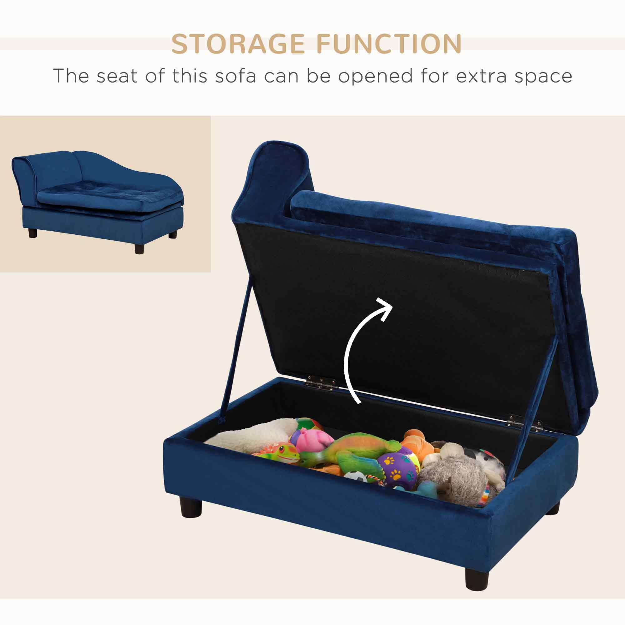 Luxury Small Dog Bed – Plush Design with Hidden Storage Compartment | Cat Drinking & Feeding – bed22
